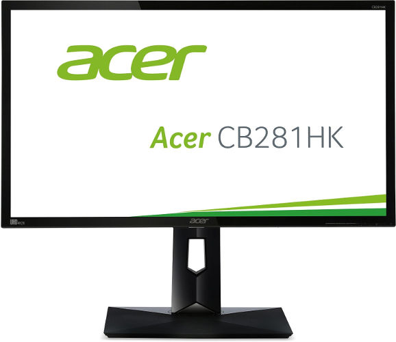 Acer CB1 CB281HKbmjdprx 71 cm (28 Zoll) Monitor (DVI, HDMI 2.0, DisplayPort, höhenverstellbar, Pivot, Ultra HD, 3.840 x 2.160, 1ms Reaktionszeit, EEK C) schwarz