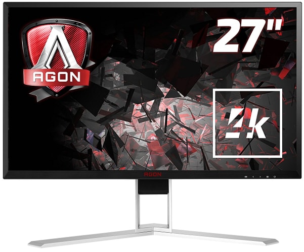 AOC Agon AG271UG 68 cm (27 Zoll) Monitor (HDMI, USB Hub, Displayport, 4ms Reaktionszeit, 60 Hz, 3840x2160, Nvidia G-Sync) schwarz/rot